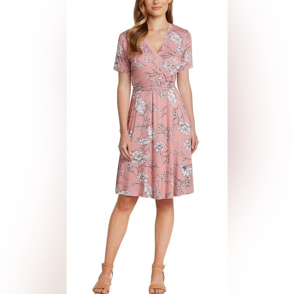 Matty M Ladies' Faux Wrap Dress - Blush XX-Large NWT